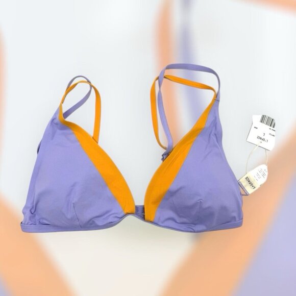 L*Space Bikini Top womens large Seam-Free Finneas Blue Orange Pool Vacation - Picture 2 of 7